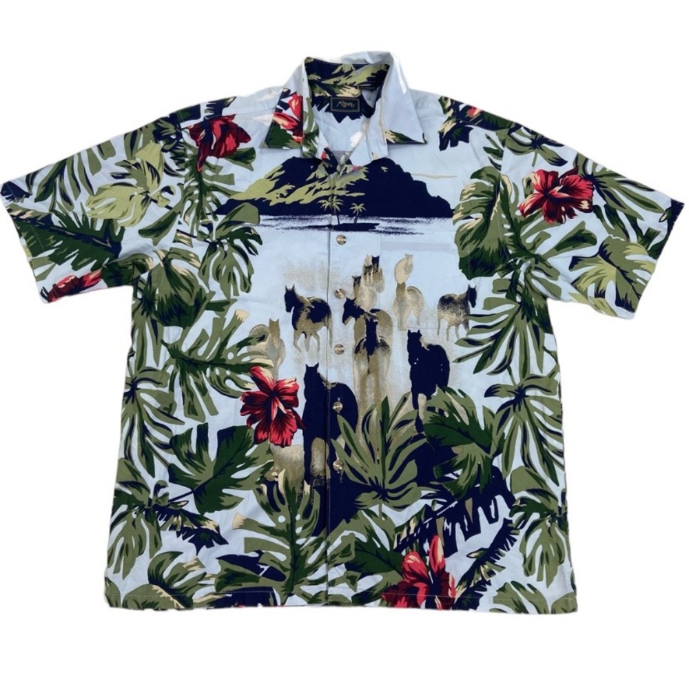 Roper Mens tropical island wild horse paradise button down. Size XL